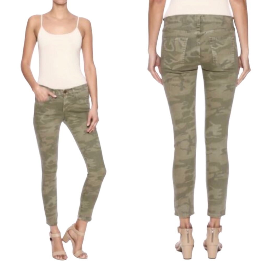 Current Elliott Women’s Mid-Rise Stiletto Skinny Jeans in Army Camo, Size 27
